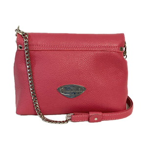 Mini Crossbody Embroidered Coral Leather