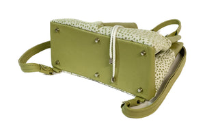 Jorgette Kiwi Green Leather and Roses