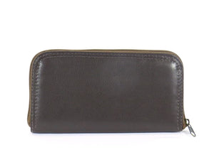 Dark Chocolate Brown Leather Wallet back view