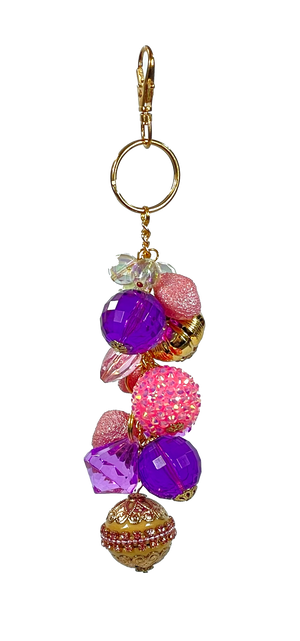 Pink and Purple Keychain Purse Bling