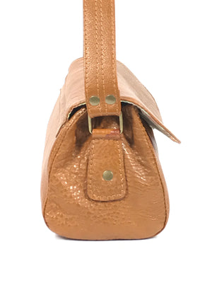 Cognac Brown Leather Shoulder Bag