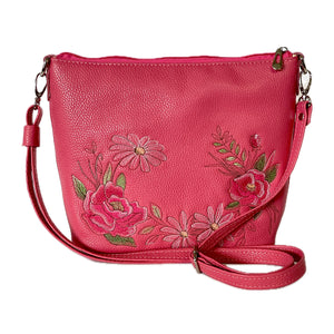 Carla Strawberry Pink Leather Crossbody