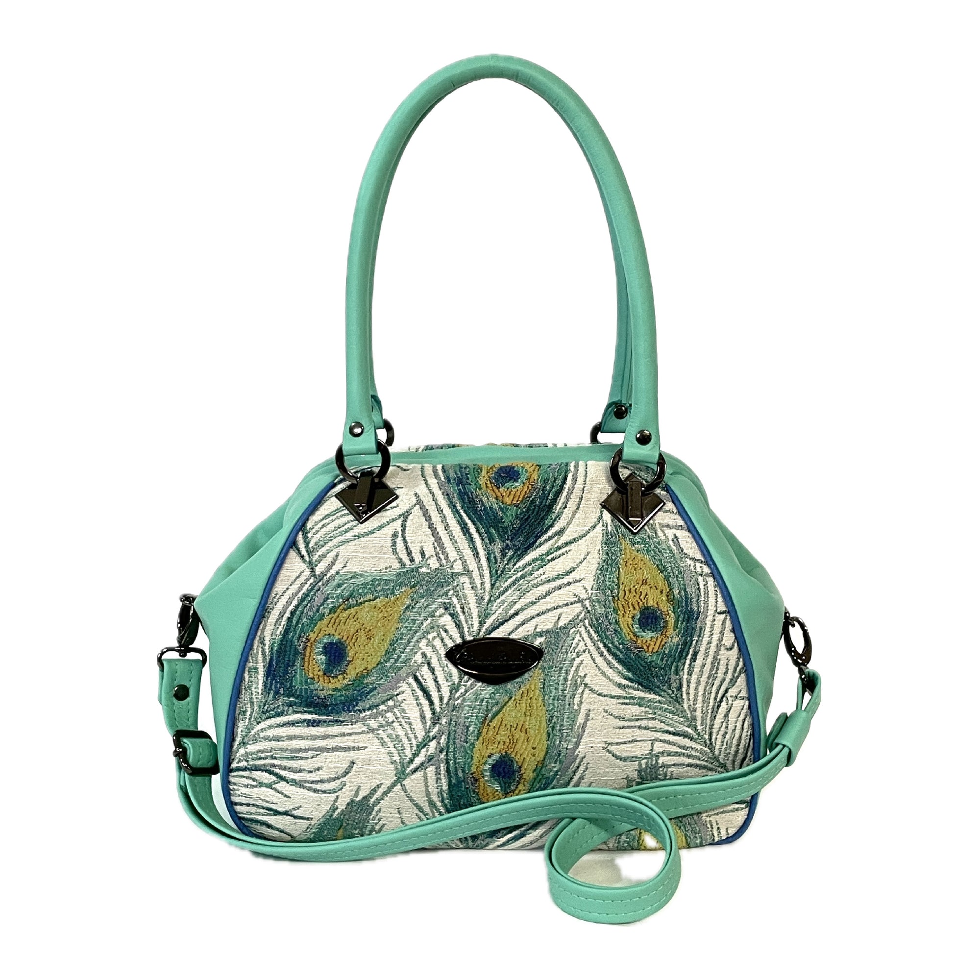 Clara Doctor Bag Peacock Tapestry and Leather