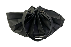 Fan Bag Black Cowhide Leather