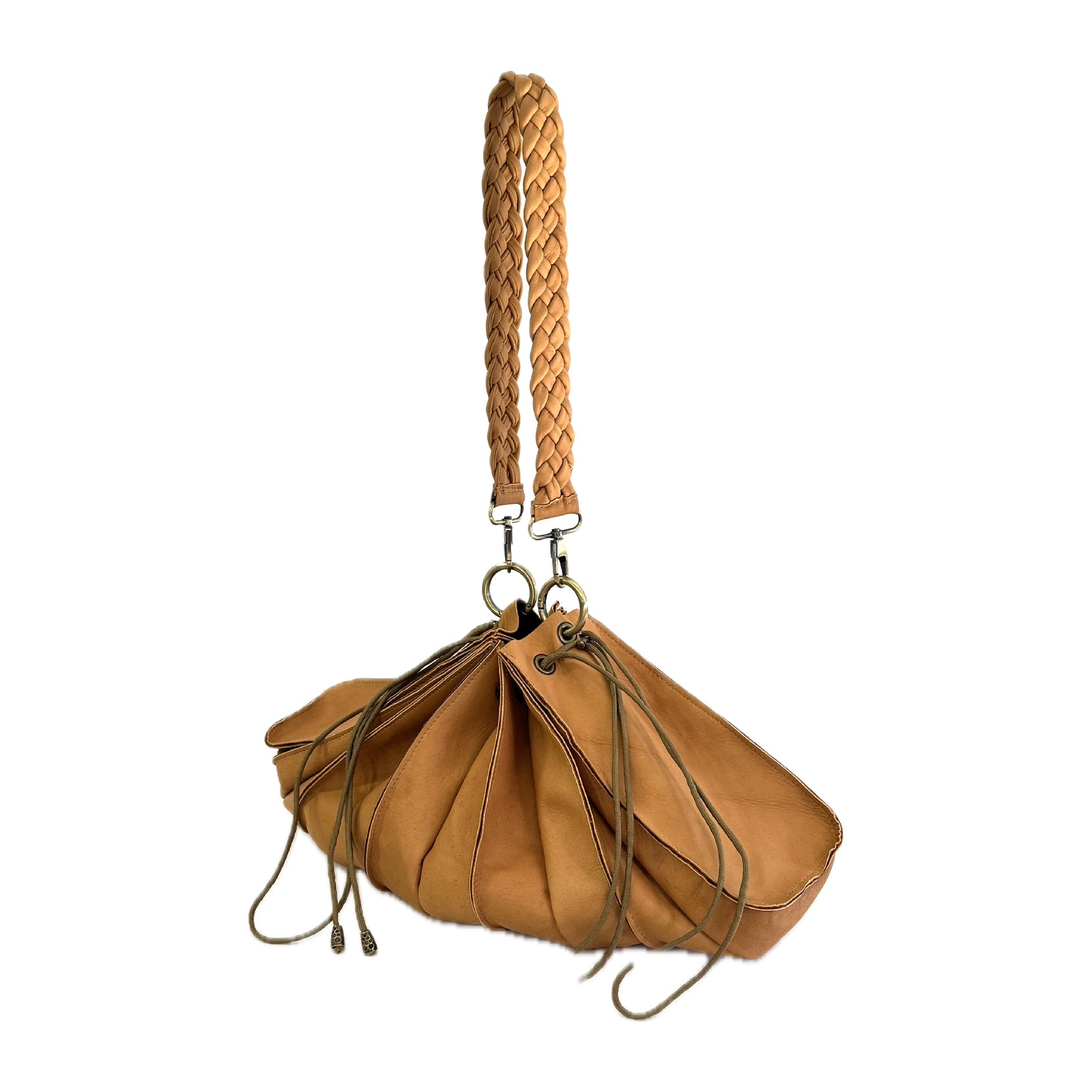 Fan Bag Golden Tan Buckskin Leather
