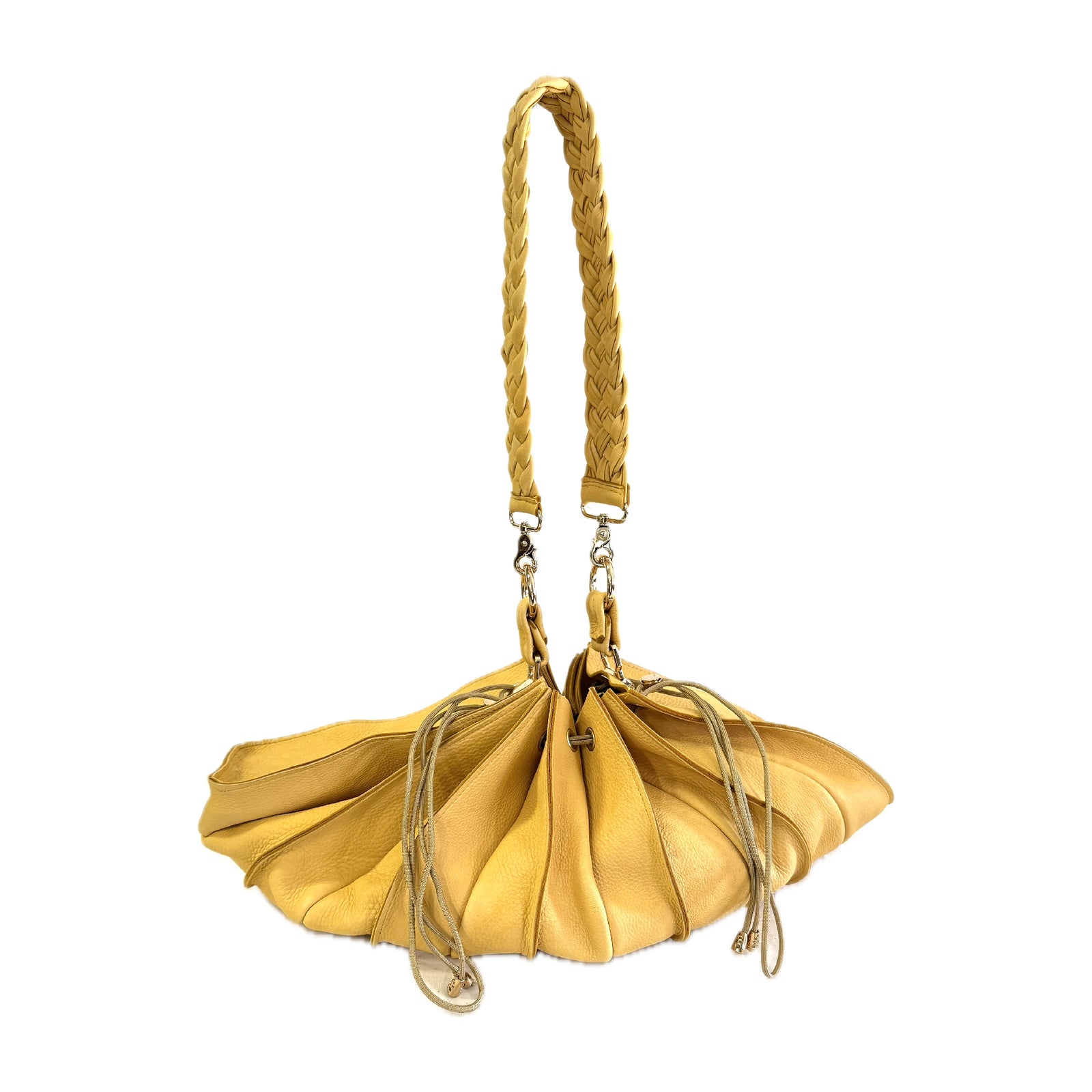 Fan Bag Yellow Deerskin Leather