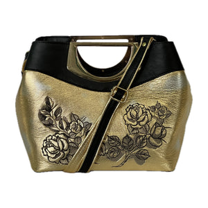 Fifth Avenue Antique Gold and Black Leather