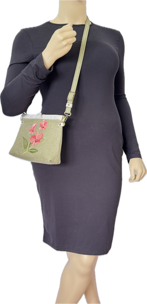 Linden Flex-Frame Green Denim Orchid Crossbody