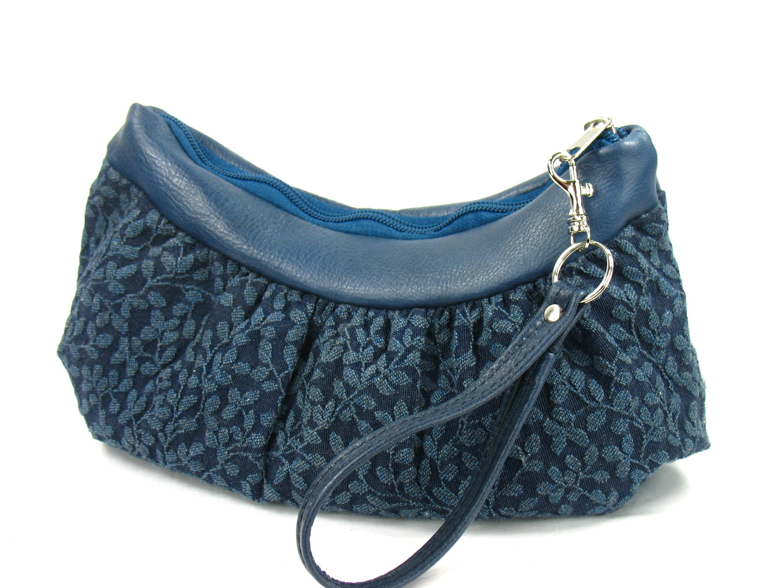 Leather and Tapestery Puff Pouch