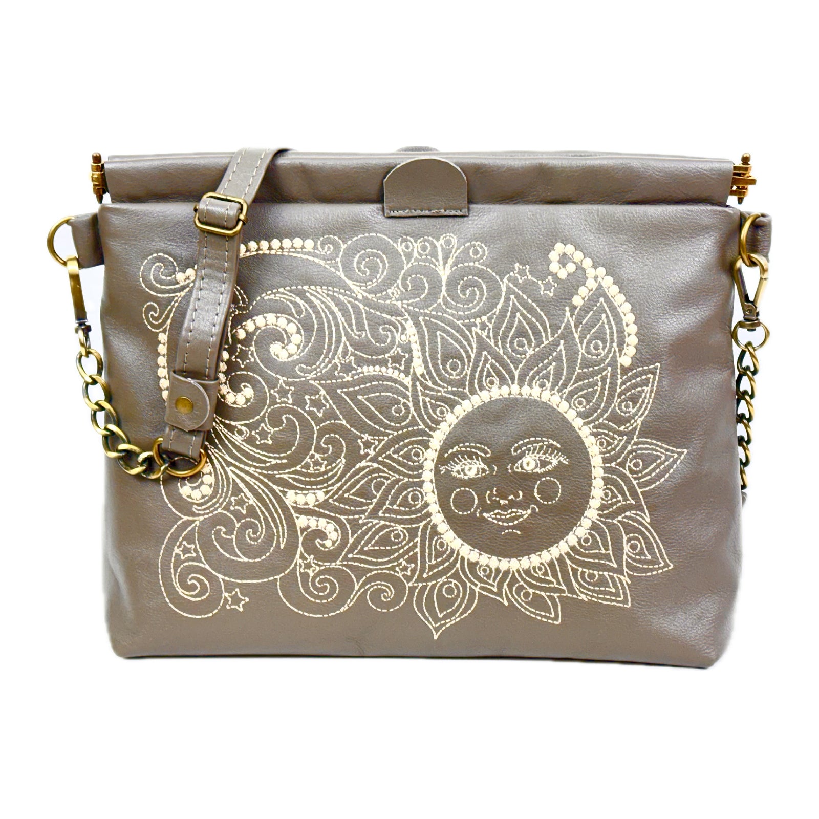 The Linden Flex-Frame Shoulder Bag Mandala Sun