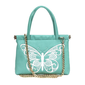 The Linden Flex-Frame Crossbody: White Butterfly (Small)