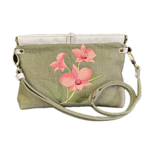 Linden Flex-Frame Green Denim Orchid Crossbody