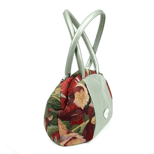 Madison Small Leather and Red Orchid Tapestry Doctor Bag