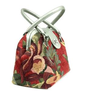Margret Doctor Bag Red Orchid Tapestry and Leather