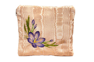 Peach Moiré Zipper Pouch