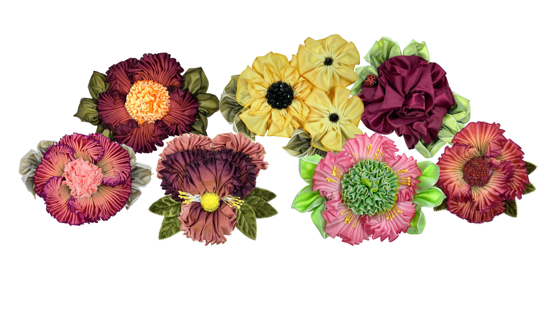 Vintage style ribbon flowers, otherwise known as Passementerie