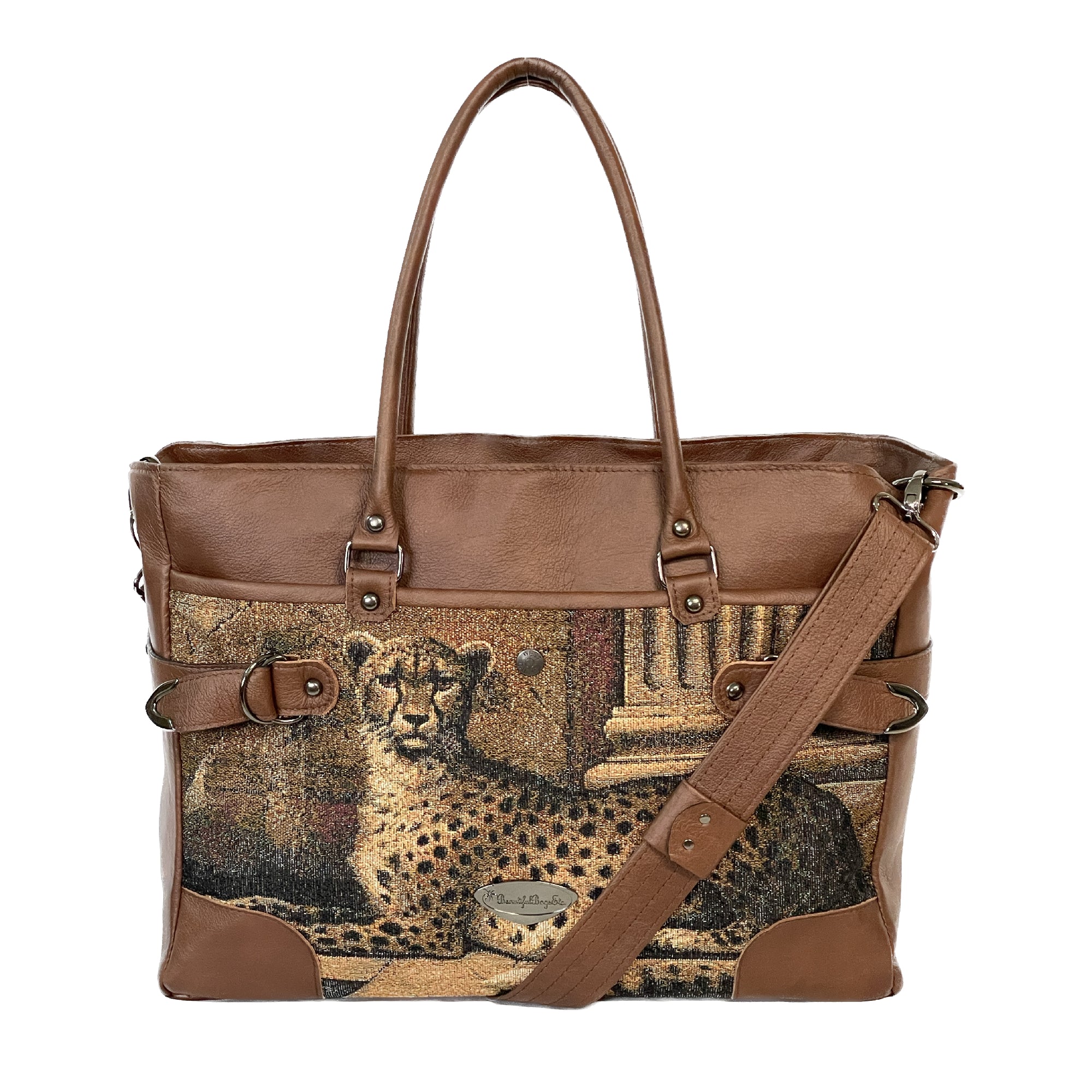 Teacher's Tote Cheetah and Leather