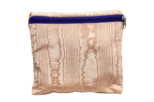Peach Moiré Zipper Pouch