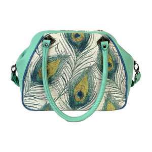 Clara Doctor Bag Peacock Tapestry and Leather