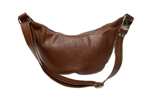 Harmony Hip Bag Dark Cognac Brown Leather