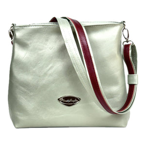 Selena Red Orchid and Leather Crossbody Bag