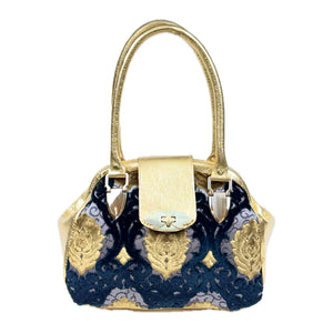 Annabelle Small Black and Gold Doctor Bag