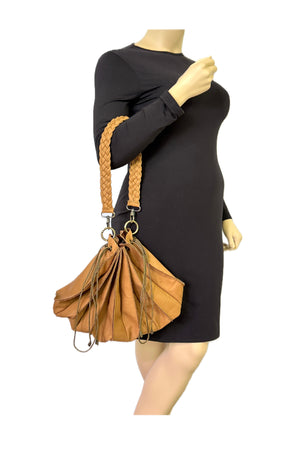 Fan Bag Golden Tan Buckskin Leather