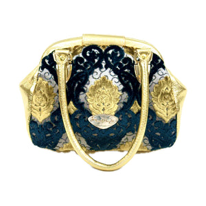 Annabelle Small Black and Gold Doctor Bag