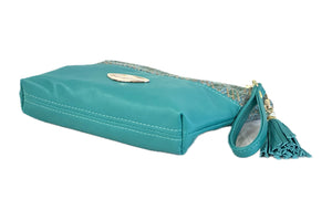 Leather and Tweed Zipper Pouch