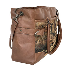 Teacher's Tote Cheetah and Leather
