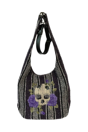 Jumbo Hobo Crossbody Skull and Roses