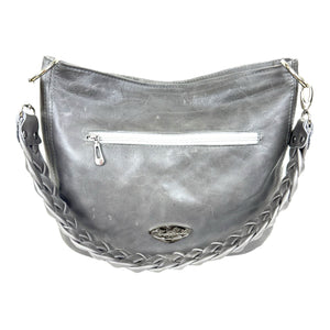 Cheyenne Slouchy Hobo – Windswept Floral on Grey Leather