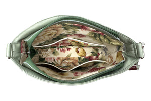 Selena Red Orchid and Leather Crossbody Bag