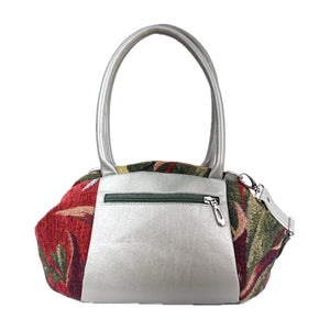 Madison Small Leather and Red Orchid Tapestry Doctor Bag