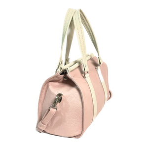 Natalie Powder Pink Leather Satchel