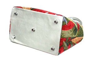 Margret Doctor Bag Red Orchid Tapestry and Leather