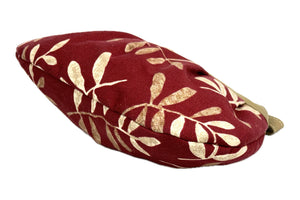 Lambskin and Red Botanical Print Wristlet