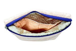 Peach Moiré Zipper Pouch