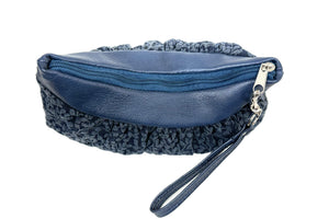Leather and Tapestery Puff Pouch