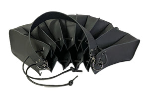 Fan Bag Black Cowhide Leather