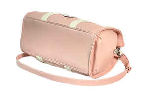Natalie Powder Pink Leather Satchel