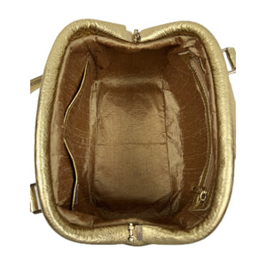 Annabelle Small Black and Gold Doctor Bag