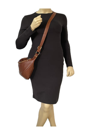 Harmony Hip Bag Dark Cognac Brown Leather