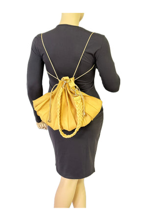 Fan Bag Yellow Deerskin Leather