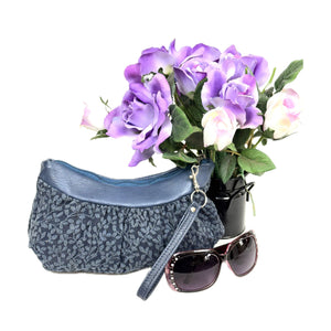 Leather and Tapestery Puff Pouch