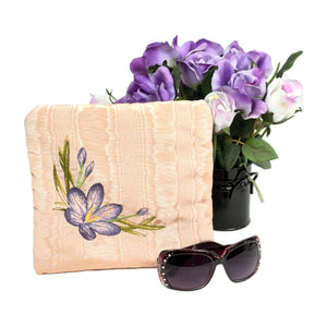 Peach Moiré Zipper Pouch