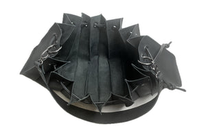 Fan Bag Black Cowhide Leather