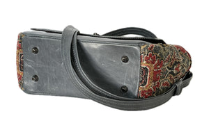 Top Handle Flap Bag RL Tapestry and Leather
