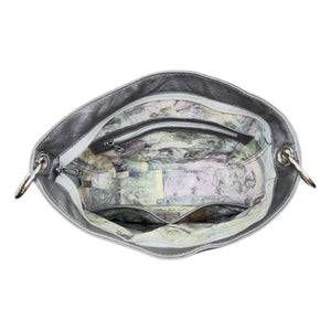 Cheyenne Slouchy Hobo – Windswept Floral on Grey Leather