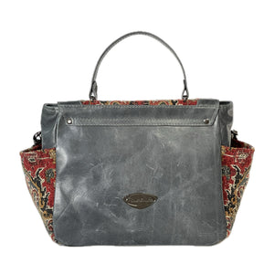 Top Handle Flap Bag RL Tapestry and Leather